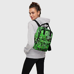 Рюкзак женский Тропические листья на темном фоне, цвет: 3D-принт — фото 2