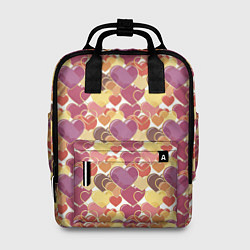 Рюкзак женский Красивые Сердечки LOVE, цвет: 3D-принт