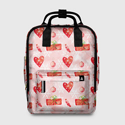 Рюкзак женский Подарки и сердечки, цвет: 3D-принт