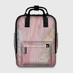 Рюкзак женский Мраморный дизайн с розовыми, синими и желтыми цвет, цвет: 3D-принт