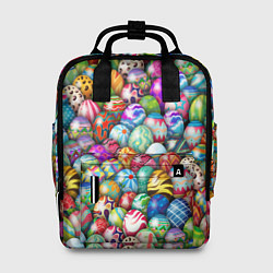 Рюкзак женский Пасхальные крашеные яйца, цвет: 3D-принт