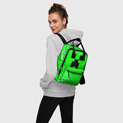 Рюкзак женский Minecraft зеленый фон, цвет: 3D-принт — фото 2