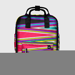 Рюкзак женский Разноцветный радужный полосатый принт, цвет: 3D-принт