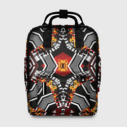 Рюкзак женский Арабский орнамент в красно -желто-черных тонах, цвет: 3D-принт