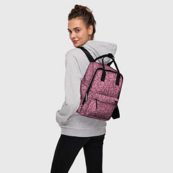 Рюкзак женский Минималистический паттерн на розовом фоне, цвет: 3D-принт — фото 2