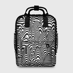 Рюкзак женский Черно-белая психоделика, цвет: 3D-принт