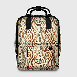 Рюкзак женский Ремни и драгоценные камни, цвет: 3D-принт