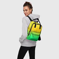 Рюкзак женский Неоновый градиентный желто-зеленый фон, цвет: 3D-принт — фото 2