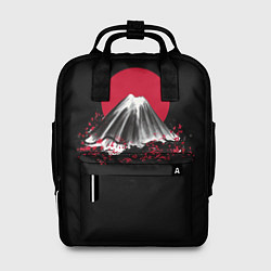 Рюкзак женский Гора Фудзи Цветение сакуры, цвет: 3D-принт