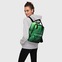 Рюкзак женский Неоновые волны и линии - Зелёный, цвет: 3D-принт — фото 2