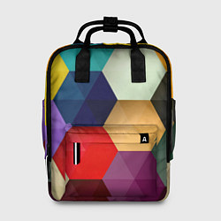 Рюкзак женский Цветные соты, цвет: 3D-принт