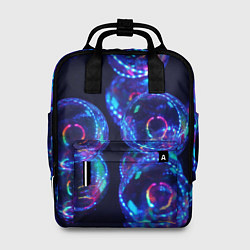 Рюкзак женский Неоновые сюрреалистичные пузыри - Синий, цвет: 3D-принт
