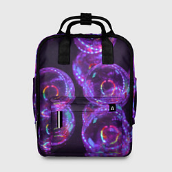 Рюкзак женский Неоновые сюрреалистичные пузыри - Фиолетовый, цвет: 3D-принт