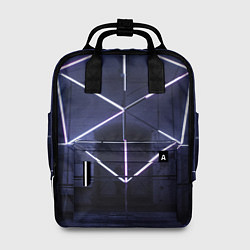 Женский рюкзак Неоновый прерывистый куб во тьме - Фиолетовый