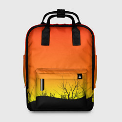 Рюкзак женский Закат и травы, цвет: 3D-принт
