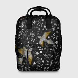 Рюкзак женский Птицы и цветы с эффектом вышивки, цвет: 3D-принт
