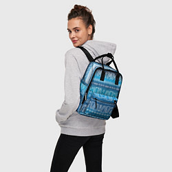 Рюкзак женский Узор в стиле бохо на синем фоне, цвет: 3D-принт — фото 2