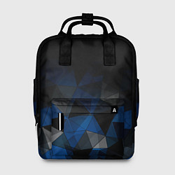 Рюкзак женский Черно-синий геометрический, цвет: 3D-принт