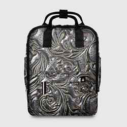Рюкзак женский Растительный орнамент - чеканка по серебру, цвет: 3D-принт