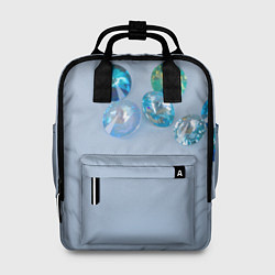 Женский рюкзак Драгоценные блестящие камни на сером фоне