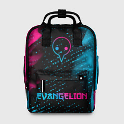 Рюкзак женский Evangelion - neon gradient: символ сверху надпись, цвет: 3D-принт