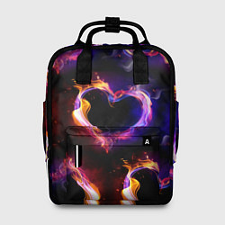 Рюкзак женский Пламенное сердце - паттерн, цвет: 3D-принт