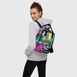 Рюкзак женский Барт Симпсон - центр-форвард на фоне граффити, цвет: 3D-принт — фото 2