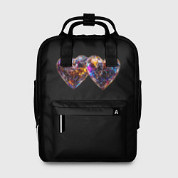 Женский рюкзак Два разноцветных сердечка