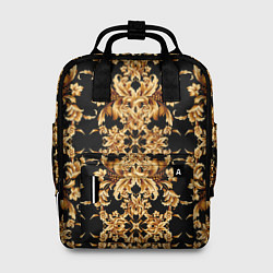 Рюкзак женский Золотая гжель полосы, цвет: 3D-принт