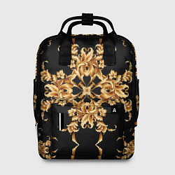 Рюкзак женский Золотая гжель цветы, цвет: 3D-принт
