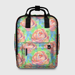 Рюкзак женский Алые розы акварель, цвет: 3D-принт