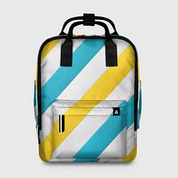 Рюкзак женский Желтые и синие полосы, цвет: 3D-принт