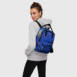 Рюкзак женский Ярко-синий искрящийся акрил, цвет: 3D-принт — фото 2
