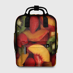 Рюкзак женский Фруктово ягодный фон, цвет: 3D-принт