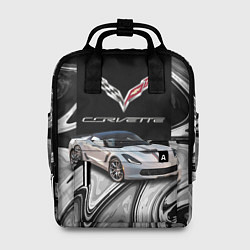 Рюкзак женский Chevrolet Corvette - Motorsport - Racing team, цвет: 3D-принт