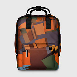 Рюкзак женский Множество оранжевых кубов и фигур, цвет: 3D-принт