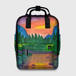 Рюкзак женский Закат на реке, цвет: 3D-принт