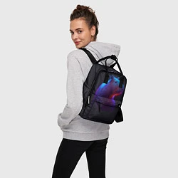 Рюкзак женский Неоновая капибара на чёрном фоне, цвет: 3D-принт — фото 2