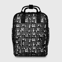 Рюкзак женский Кролики черно-белые, цвет: 3D-принт
