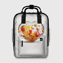Рюкзак женский Влюблённые сердца - сувенир, цвет: 3D-принт