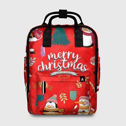 Рюкзак женский Merry christmas art, цвет: 3D-принт