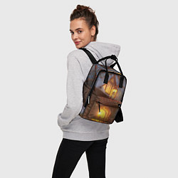 Рюкзак женский Зимний загородный пейзаж с украшенным новогодним к, цвет: 3D-принт — фото 2