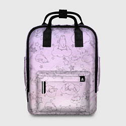 Рюкзак женский Зайчики в облачках, цвет: 3D-принт