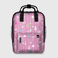 Рюкзак женский Розовый новый год, цвет: 3D-принт