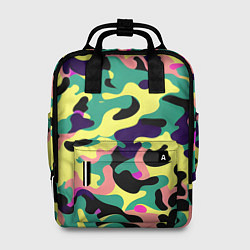Рюкзак женский Неоновый камуфляж, цвет: 3D-принт