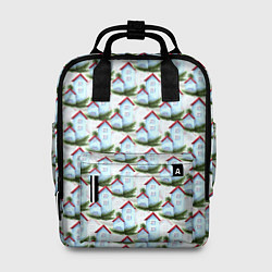 Рюкзак женский Домики на еловых ветках - паттерн, цвет: 3D-принт