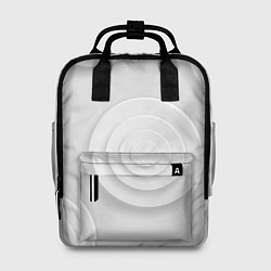 Рюкзак женский Серый фон и абстрактные белые объёмные окружности, цвет: 3D-принт