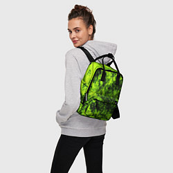 Рюкзак женский Яркий неоновый салатовый гранж, цвет: 3D-принт — фото 2