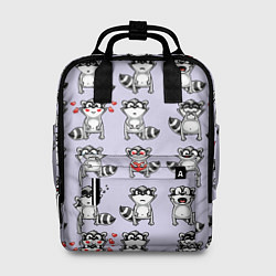 Рюкзак женский Забавные еноты, цвет: 3D-принт