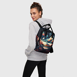 Рюкзак женский Футуризм горы, цвет: 3D-принт — фото 2